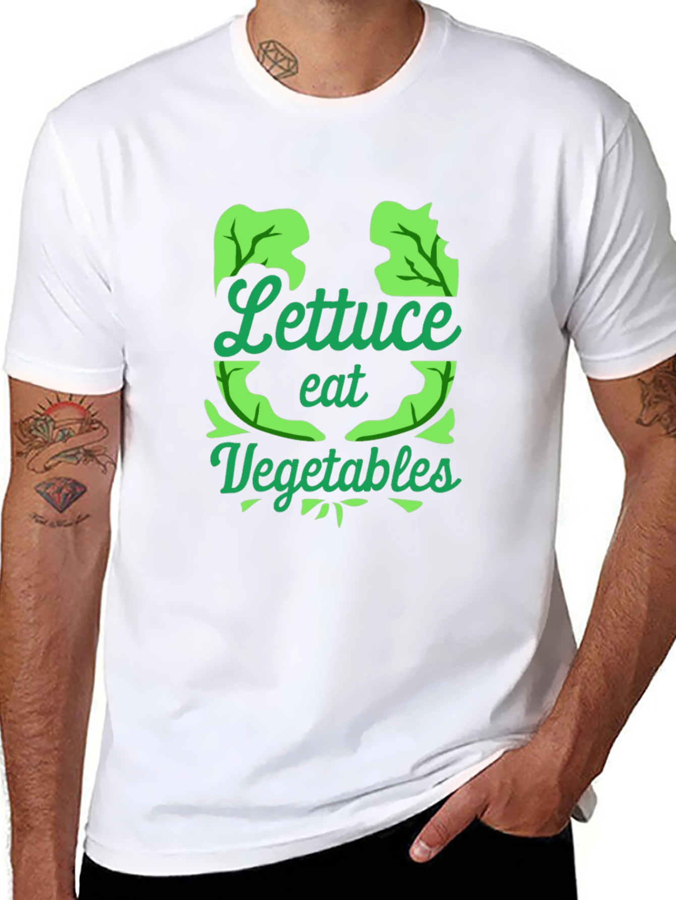 Lettuce Eat Vegetables Black T-Shirt