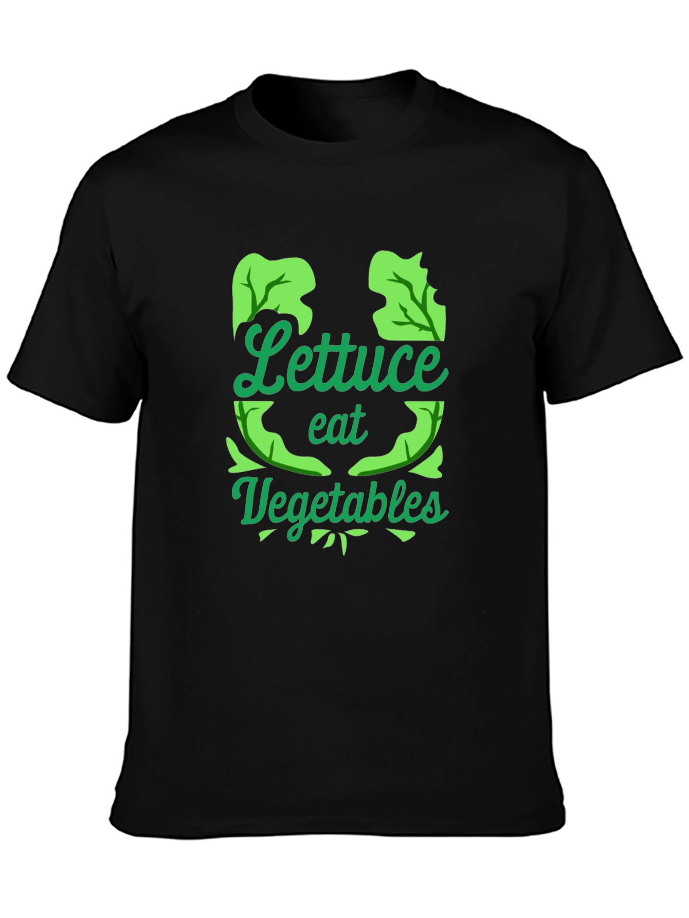 Lettuce Eat Vegetables Black T-Shirt