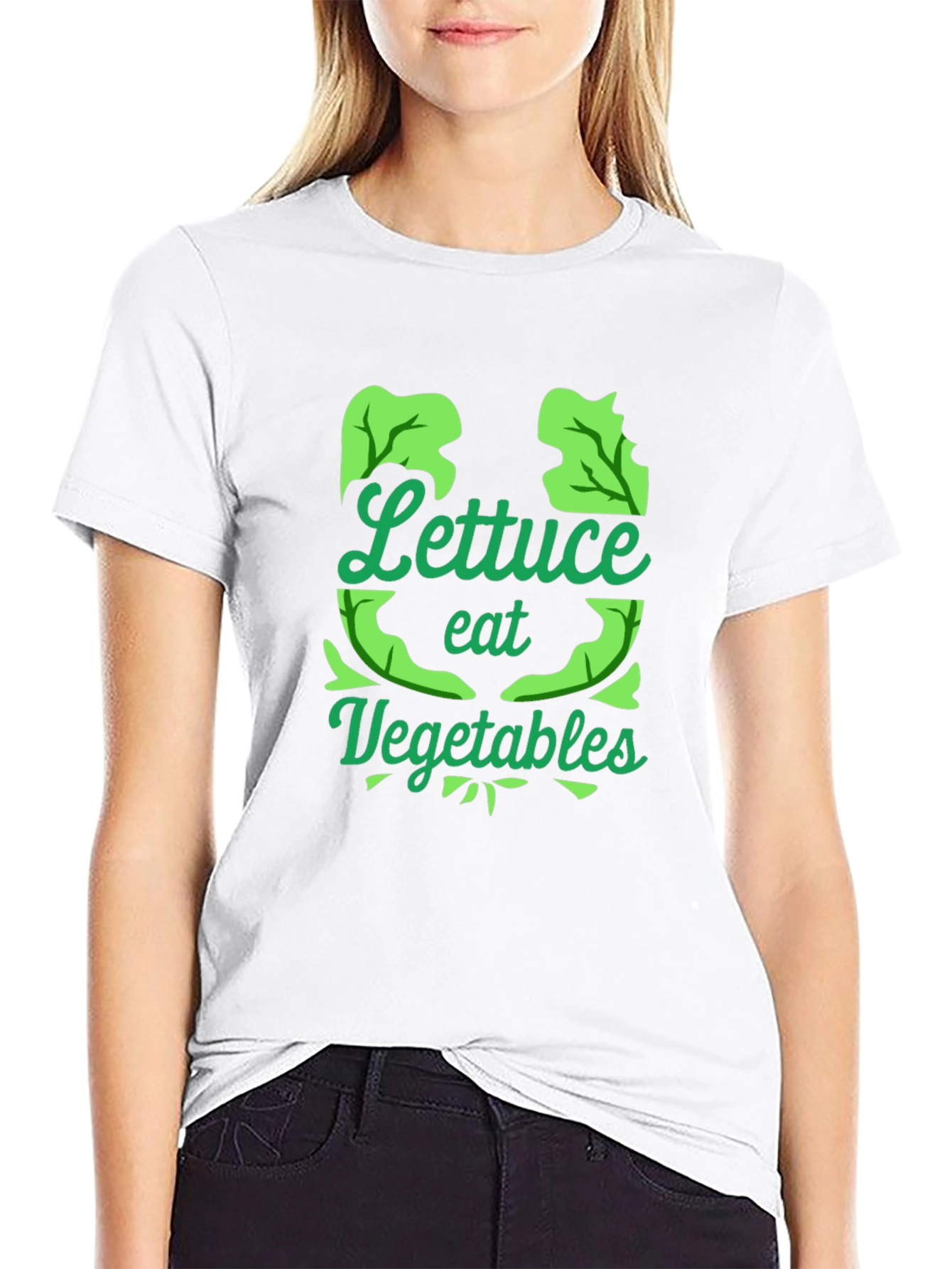 Lettuce Eat Vegetables Black T-Shirt