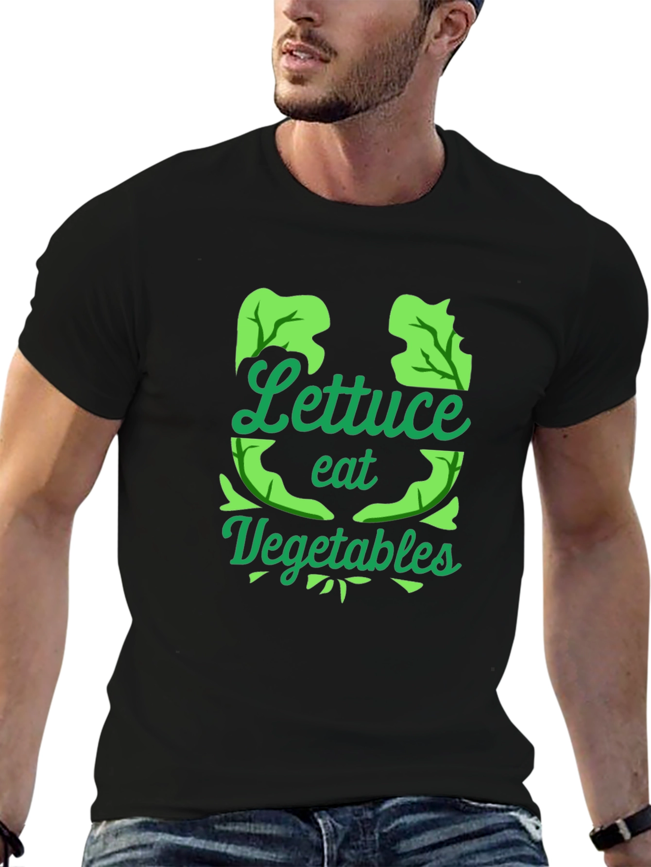 Lettuce Eat Vegetables Black T-Shirt