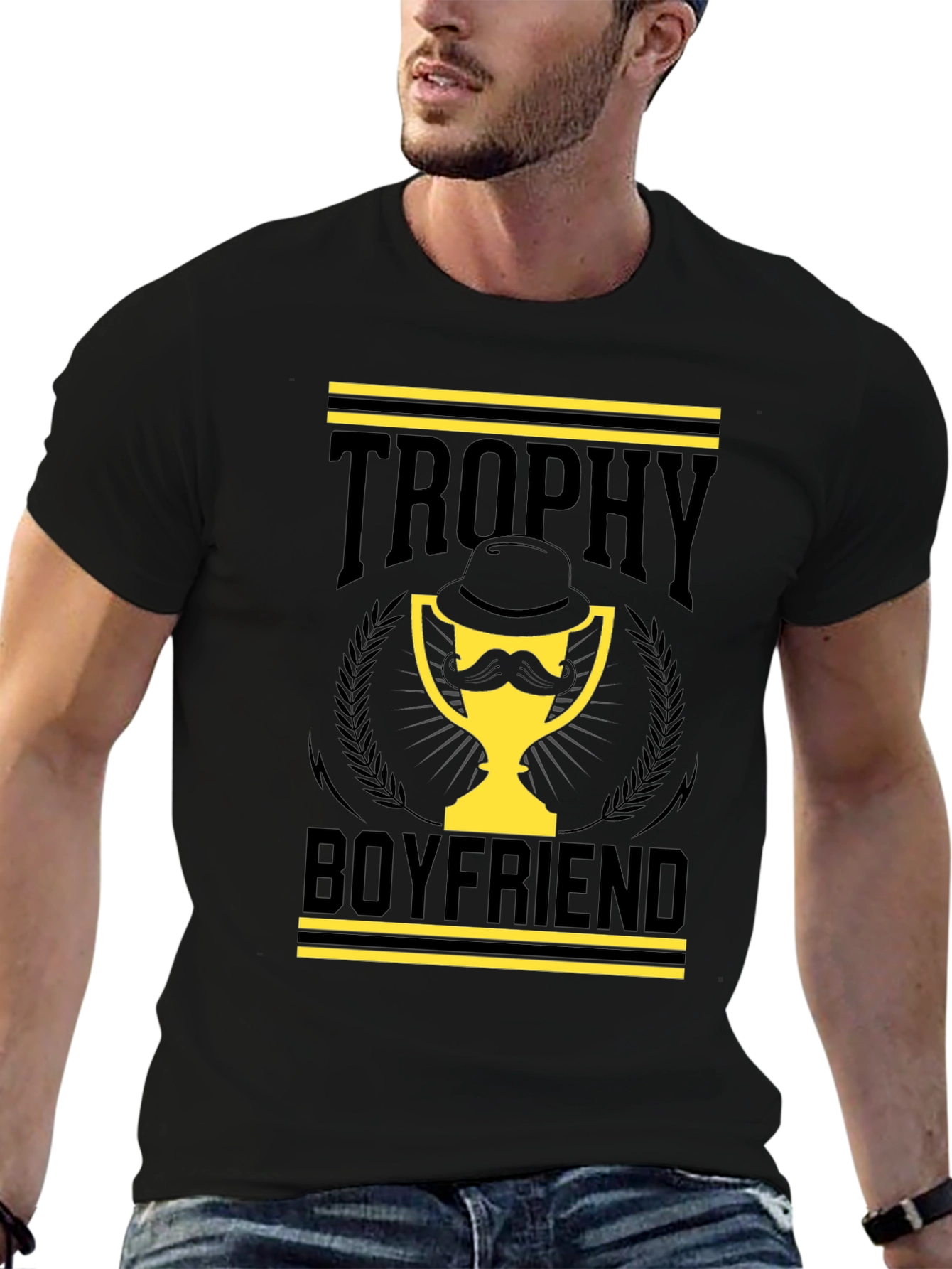 Trophy Boyfriend Graphic Tee - Black