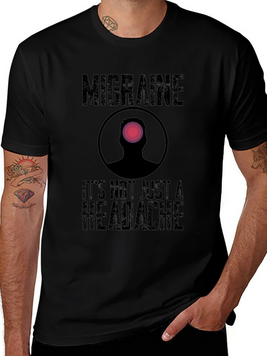 Migraine Awareness Black T-Shirt - Its Not Just a Headache