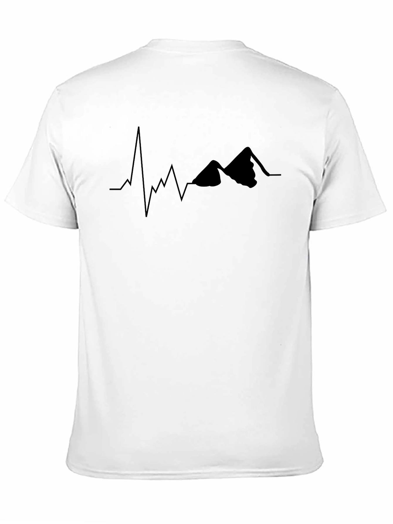 Mountain Heartbeat Graphic Tee - Black Crew Neck