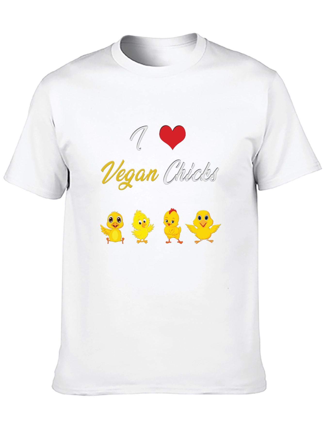 I Love Vegan Chicks T-Shirt - Black Cotton Tee
