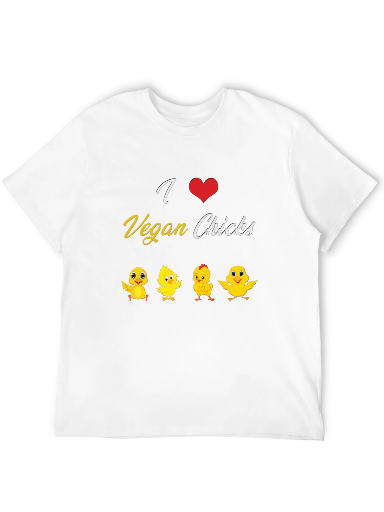 I Love Vegan Chicks T-Shirt - Black Cotton Tee