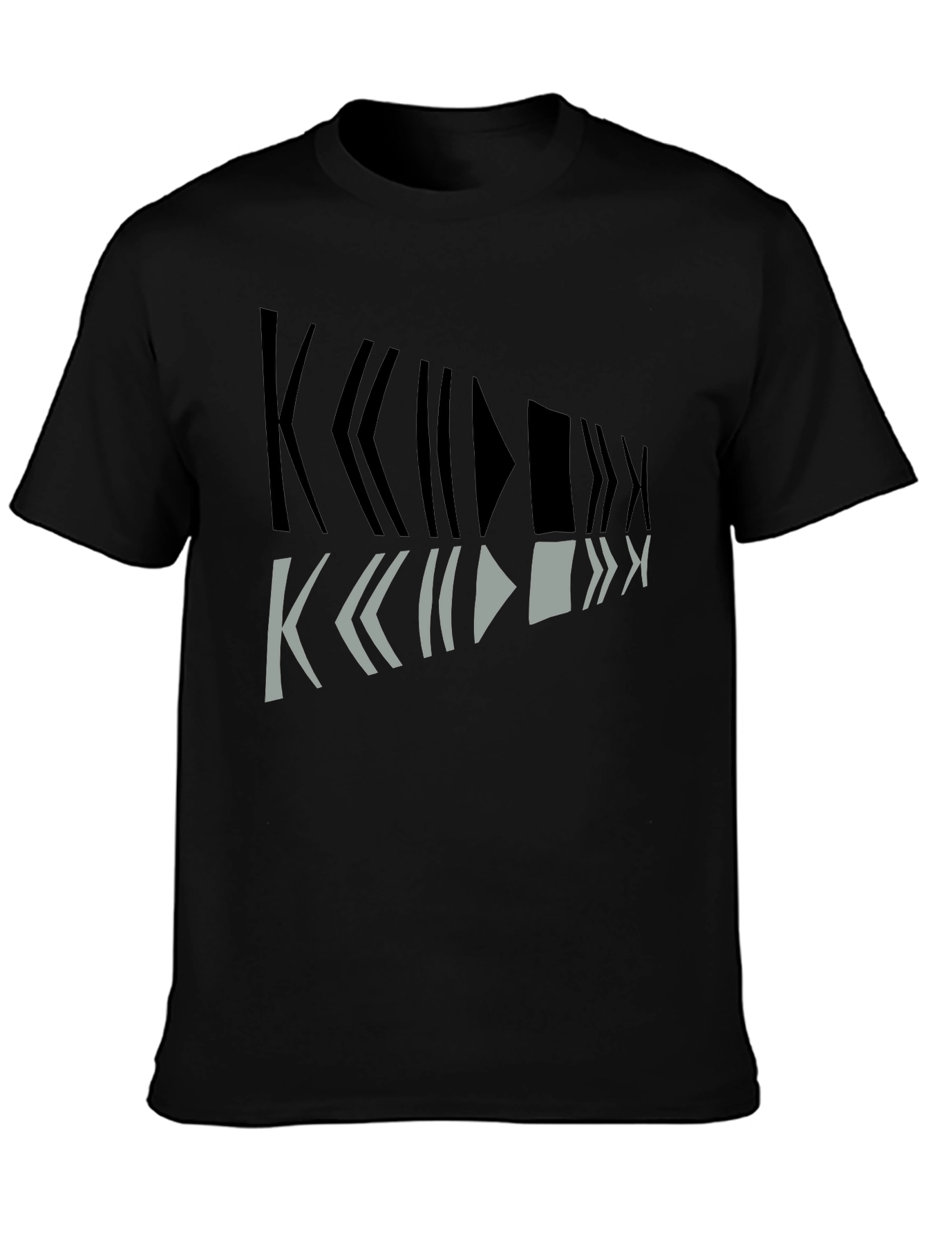 Geometric Graphic Print Mens Black T-Shirt