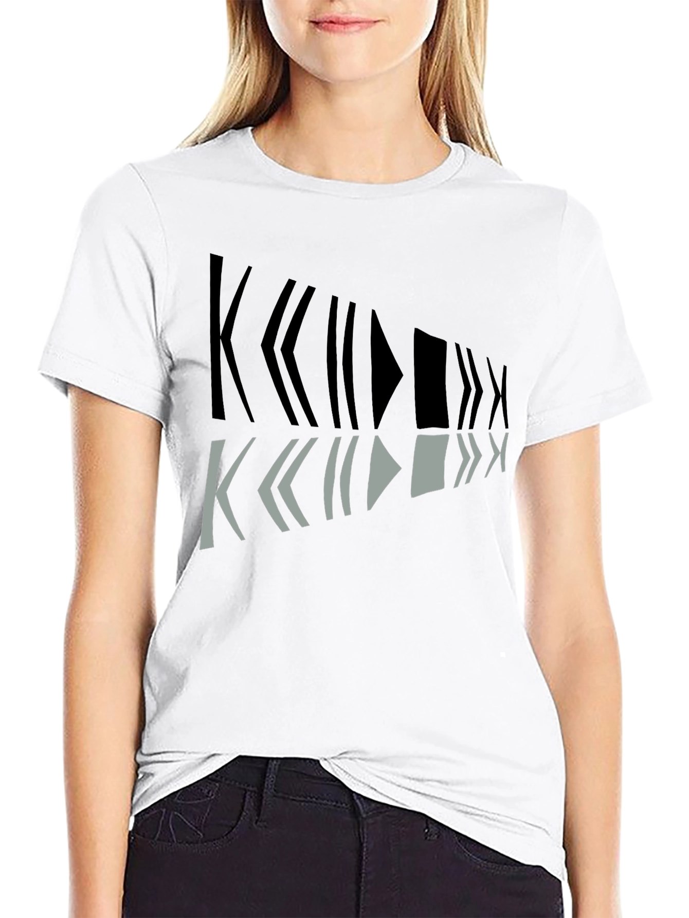 Geometric Graphic Print Mens Black T-Shirt