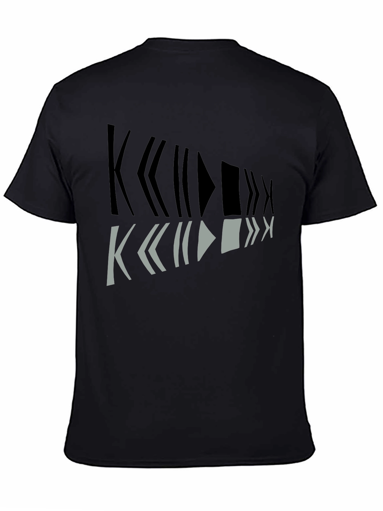 Geometric Graphic Print Mens Black T-Shirt