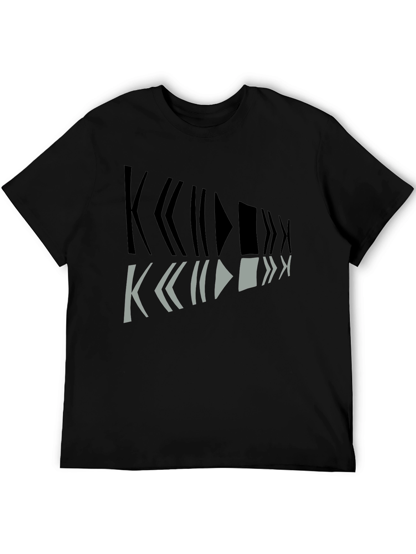 Geometric Graphic Print Mens Black T-Shirt