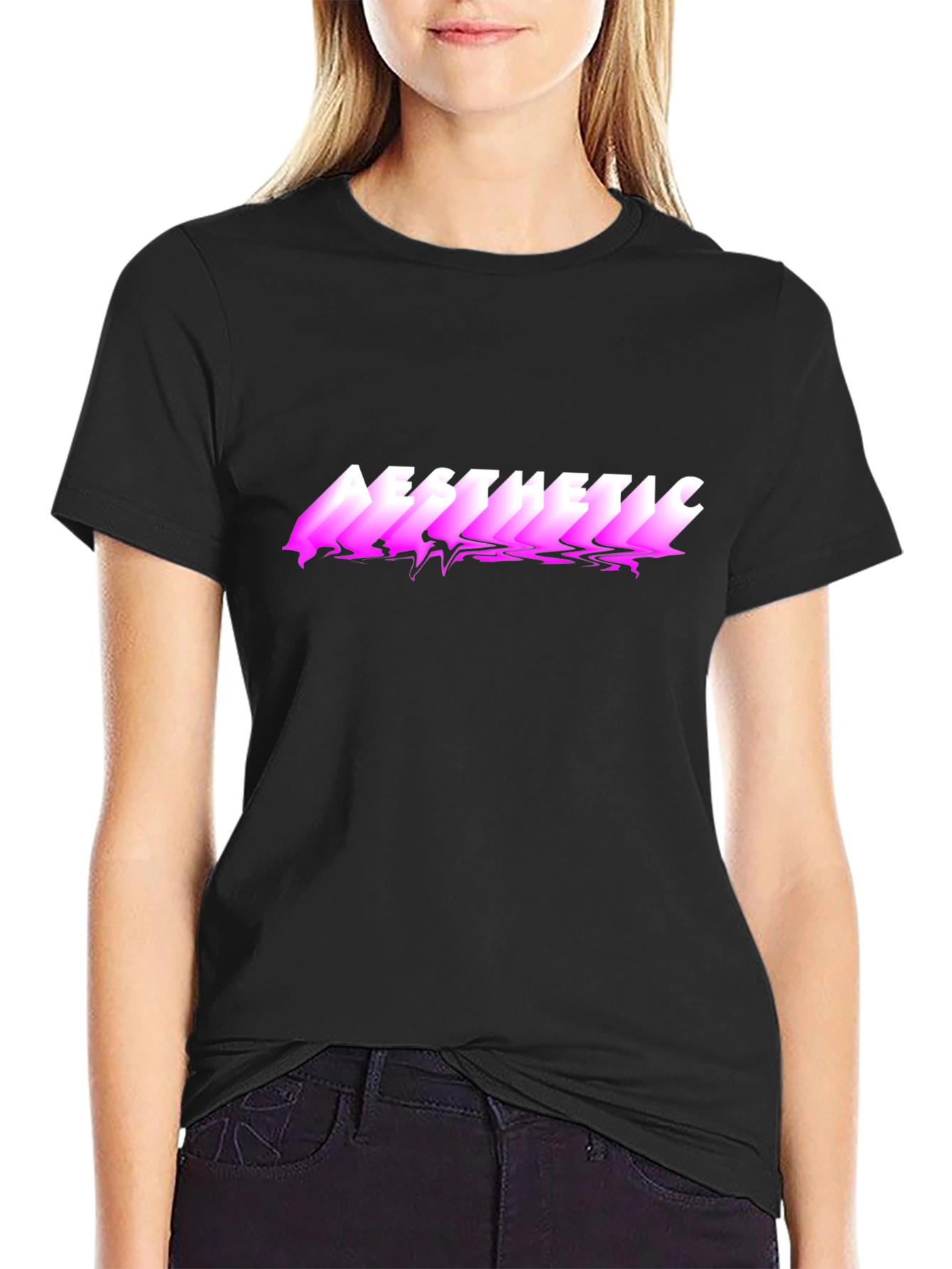 Aesthetic Graphic Print Black T-Shirt