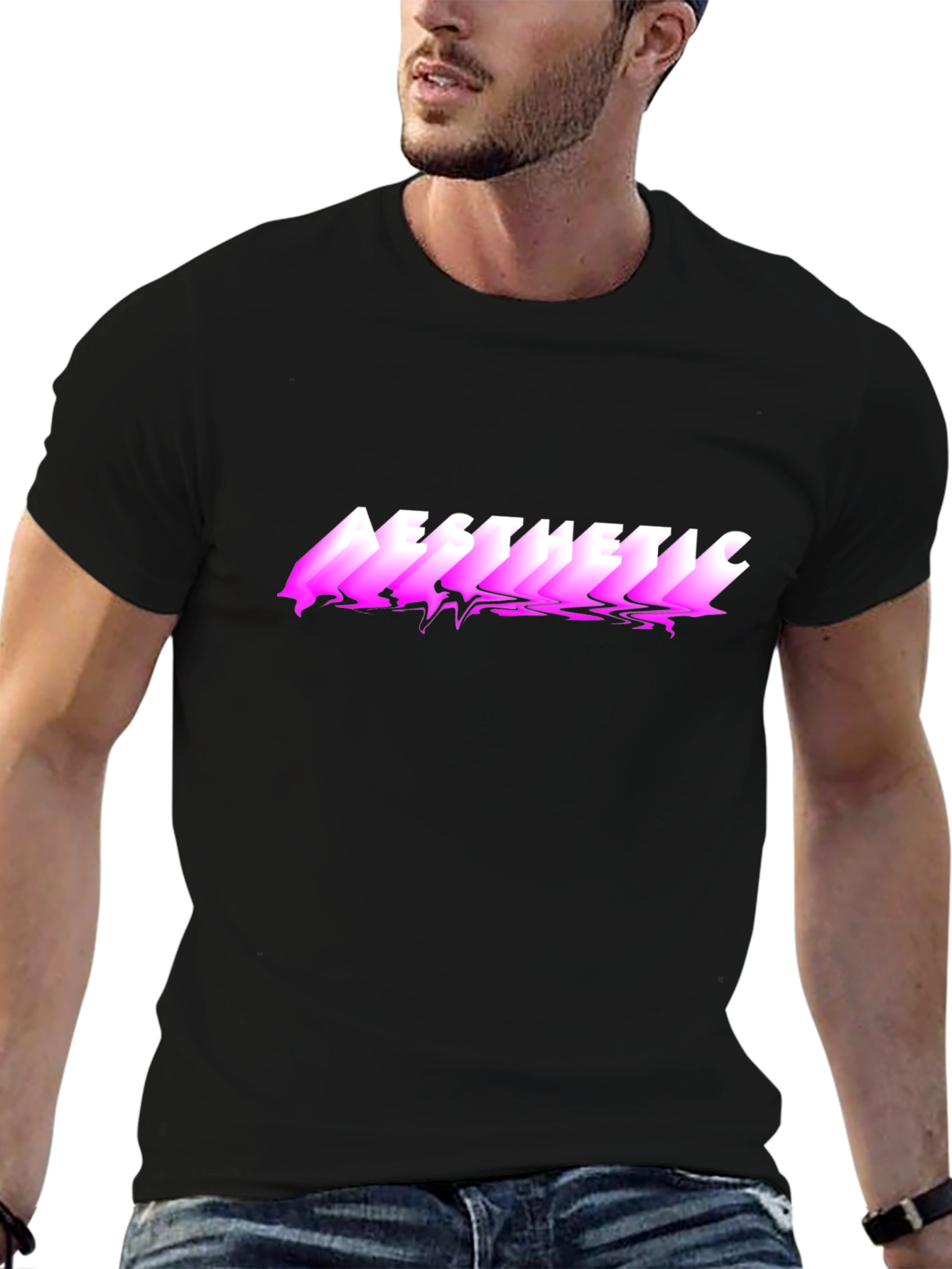 Aesthetic Graphic Print Black T-Shirt