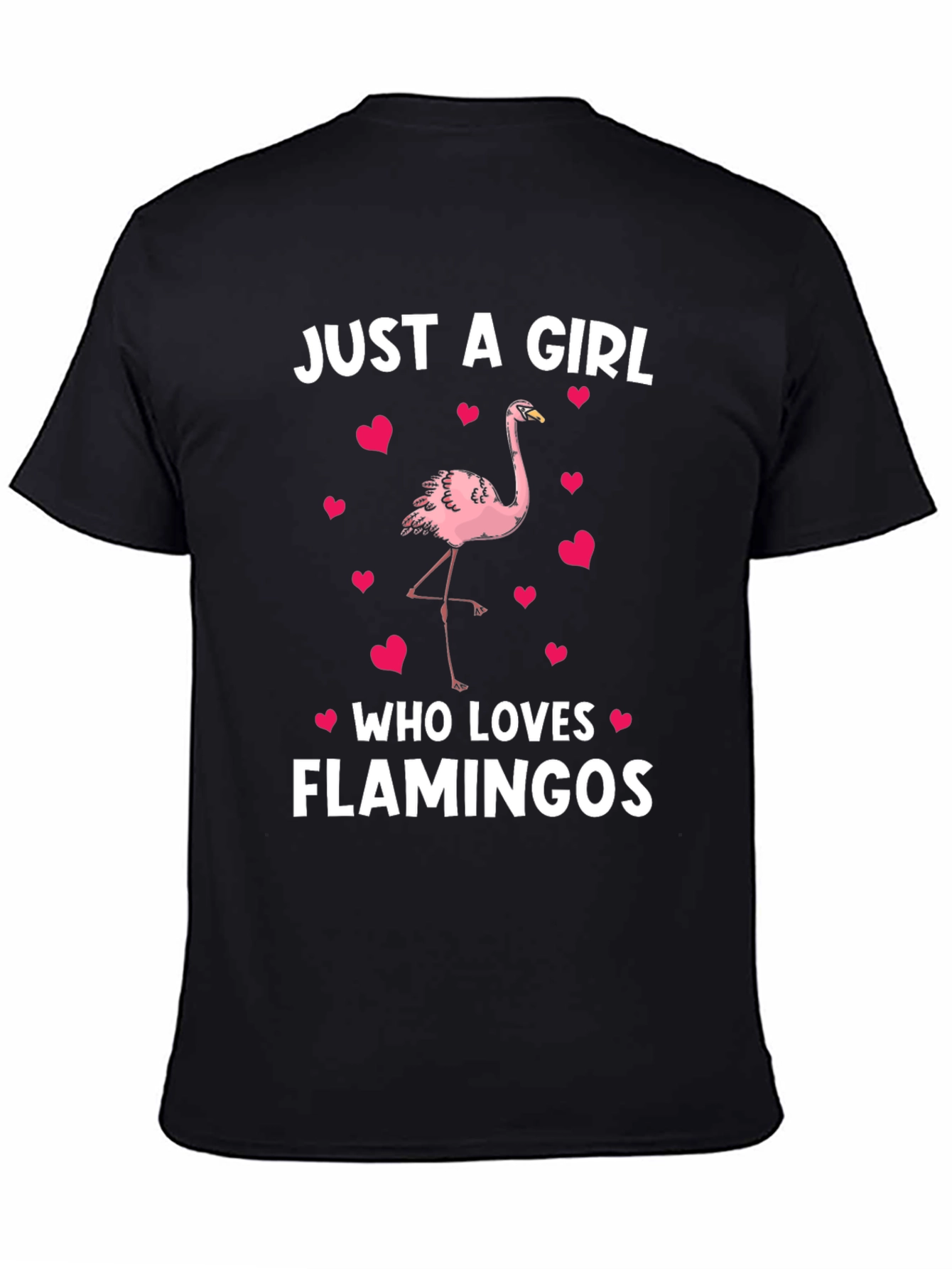 Just a Girl Who Loves Flamingos Black T-Shirt