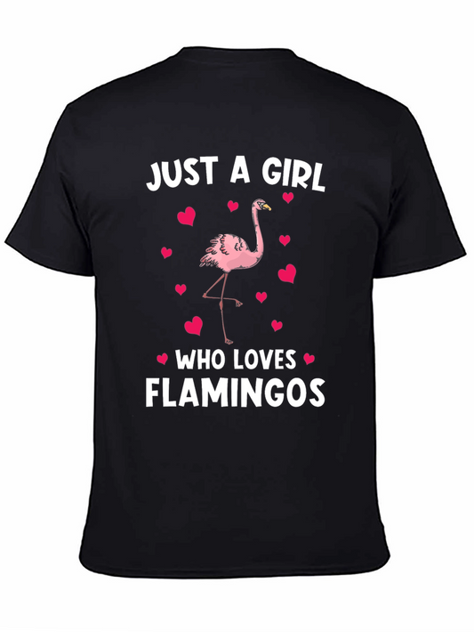 Just a Girl Who Loves Flamingos Black T-Shirt