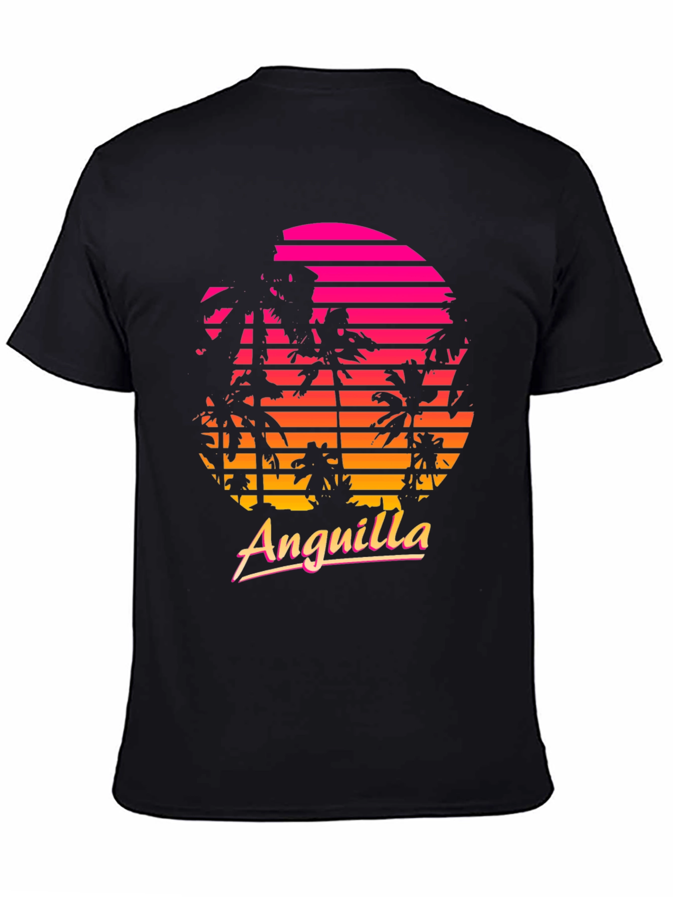 Anguilla Retro Sunset Palm Tree T-Shirt