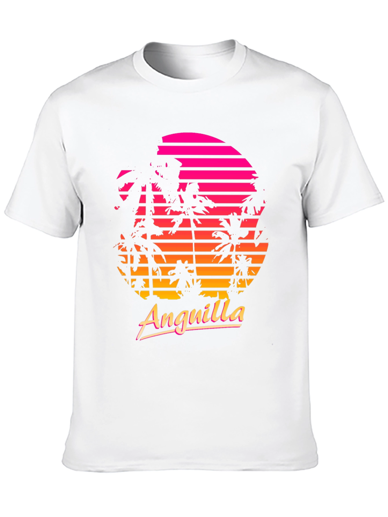 Anguilla Retro Sunset Palm Tree T-Shirt