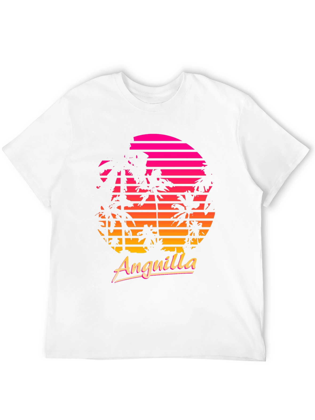 Anguilla Retro Sunset Palm Tree T-Shirt