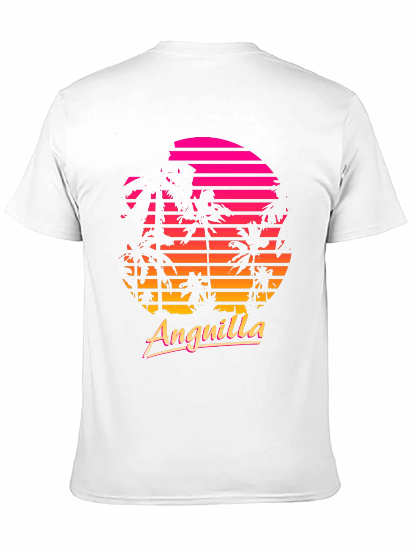 Anguilla Retro Sunset Palm Tree T-Shirt