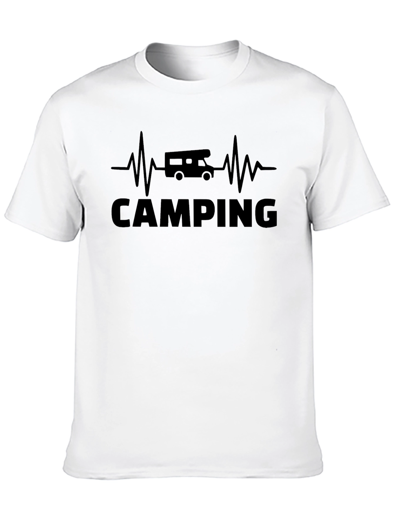 Camping Heartbeat T-Shirt - Black Graphic Tee