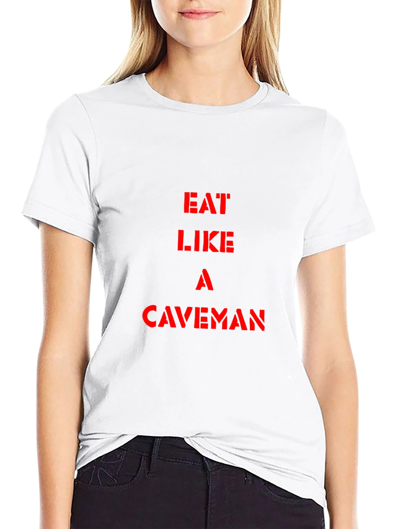 Eat Like a Caveman Black Graphic Tee