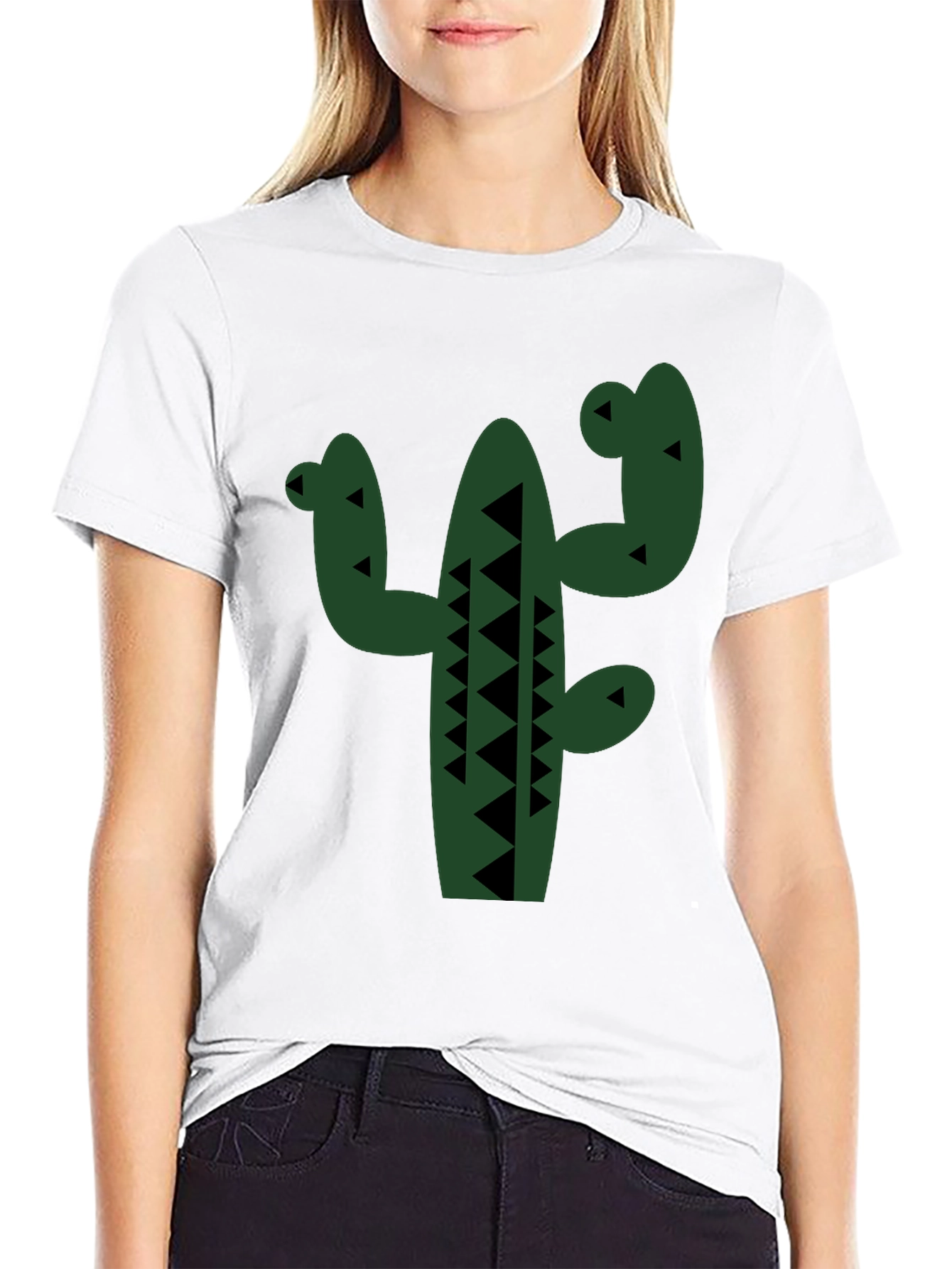 Cactus Graphic Tee - Black Cotton T-Shirt