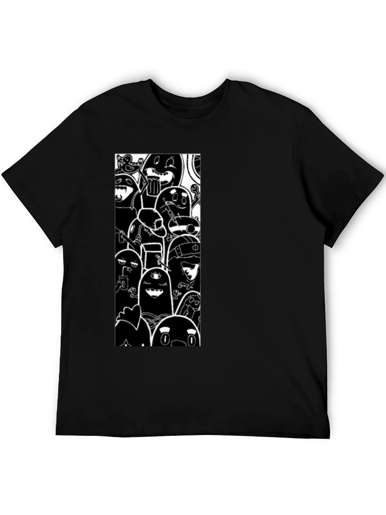 Cartoon Character Graphic Print Black T-Shirt
