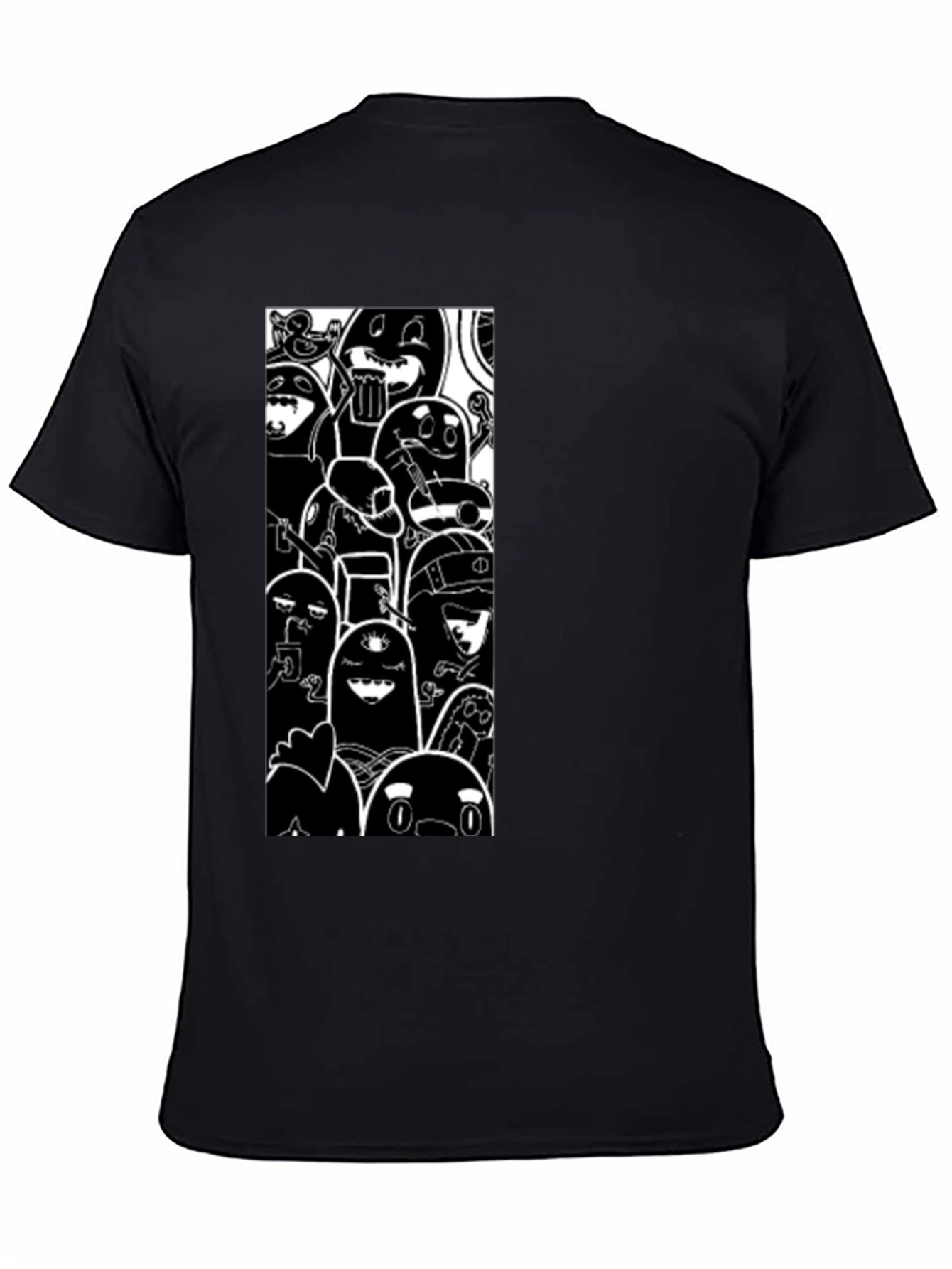 Cartoon Character Graphic Print Black T-Shirt