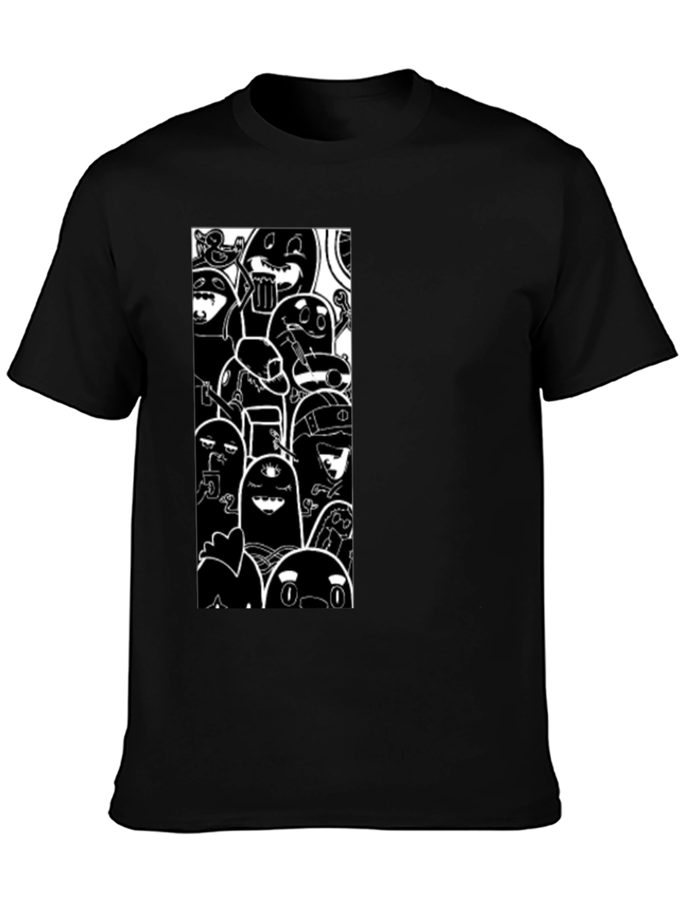 Cartoon Character Graphic Print Black T-Shirt