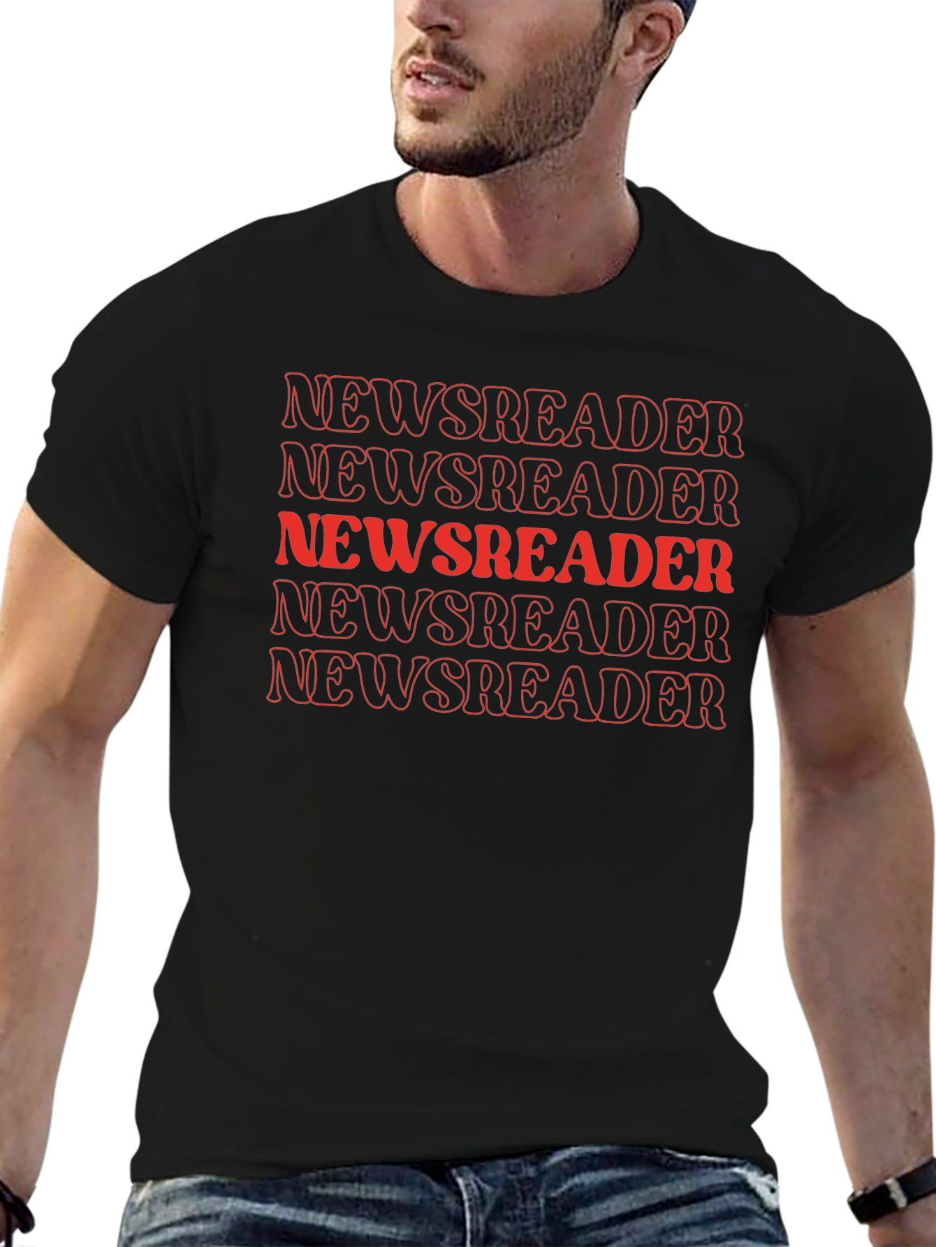 Newsreader Black Graphic Tee - Retro Style