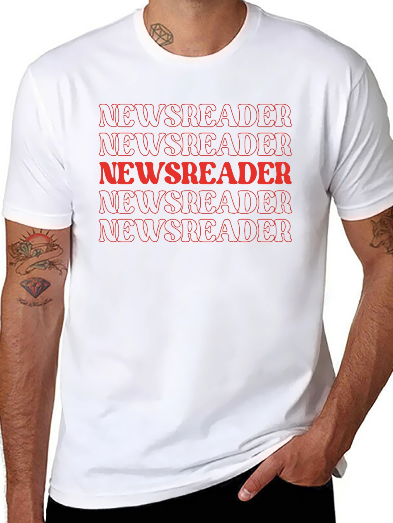 Newsreader Black Graphic Tee - Retro Style