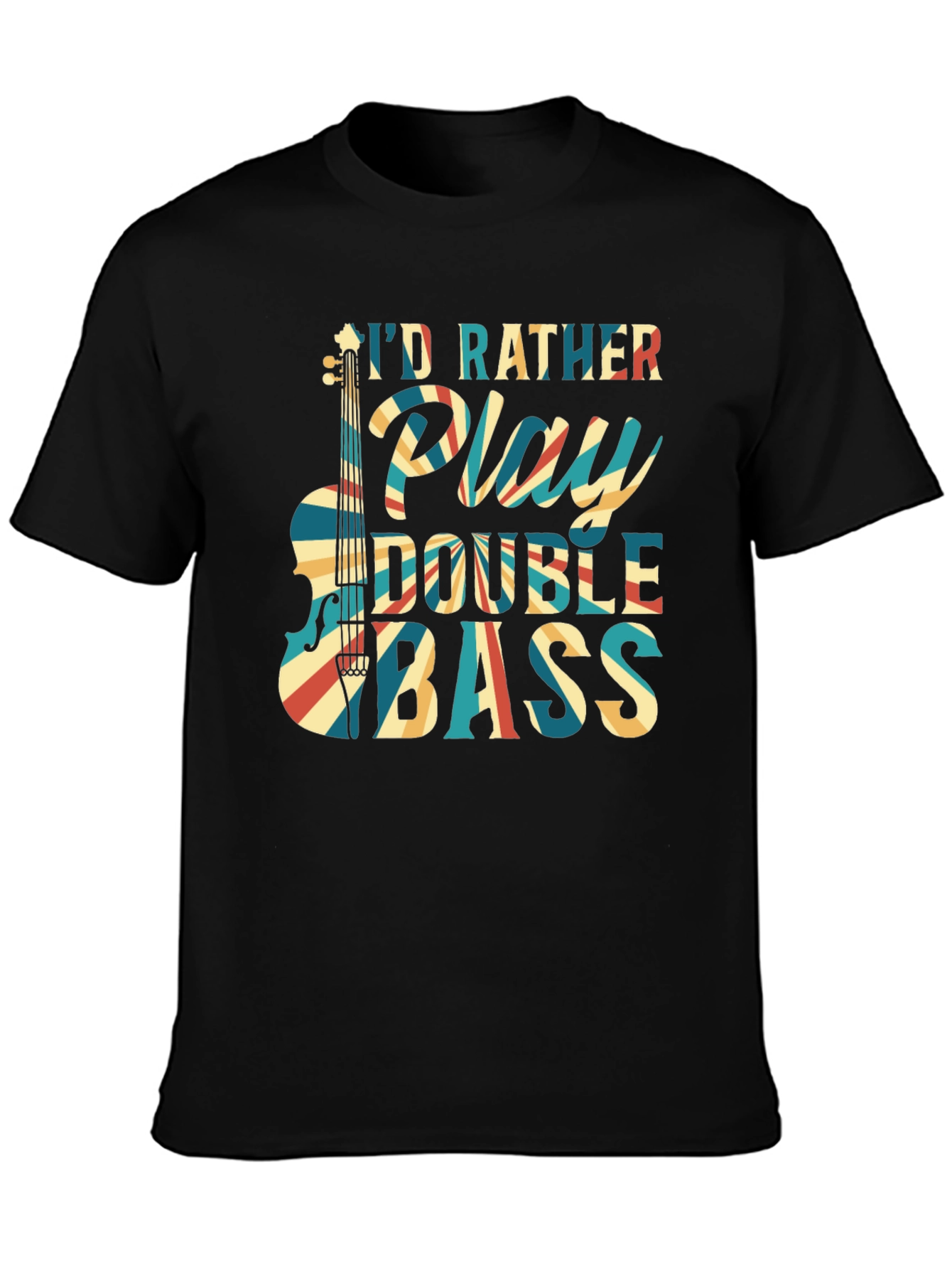 Double Bass Player Black T-Shirt