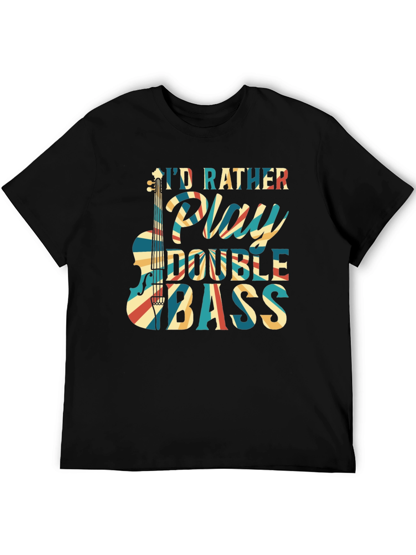 Double Bass Player Black T-Shirt