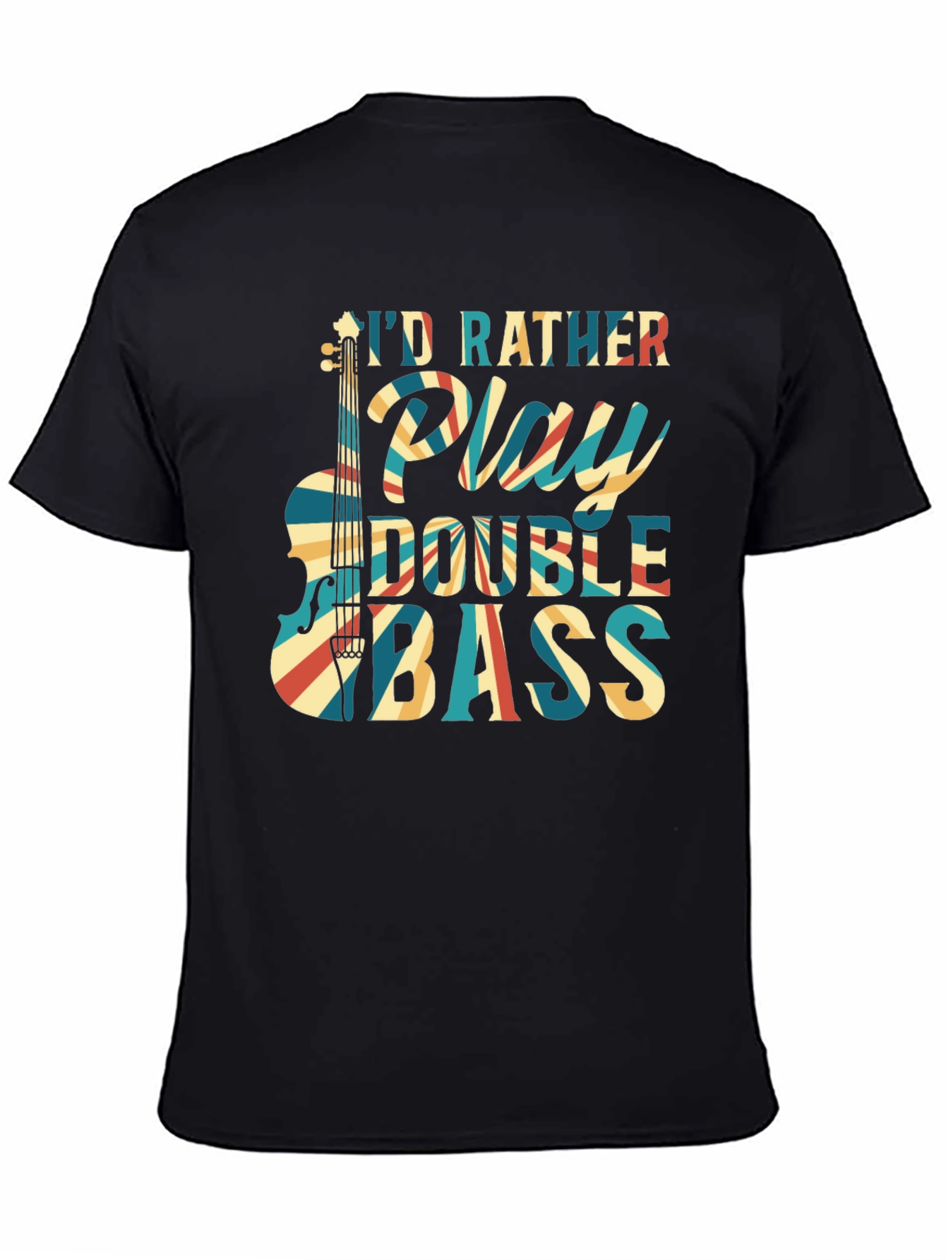 Double Bass Player Black T-Shirt