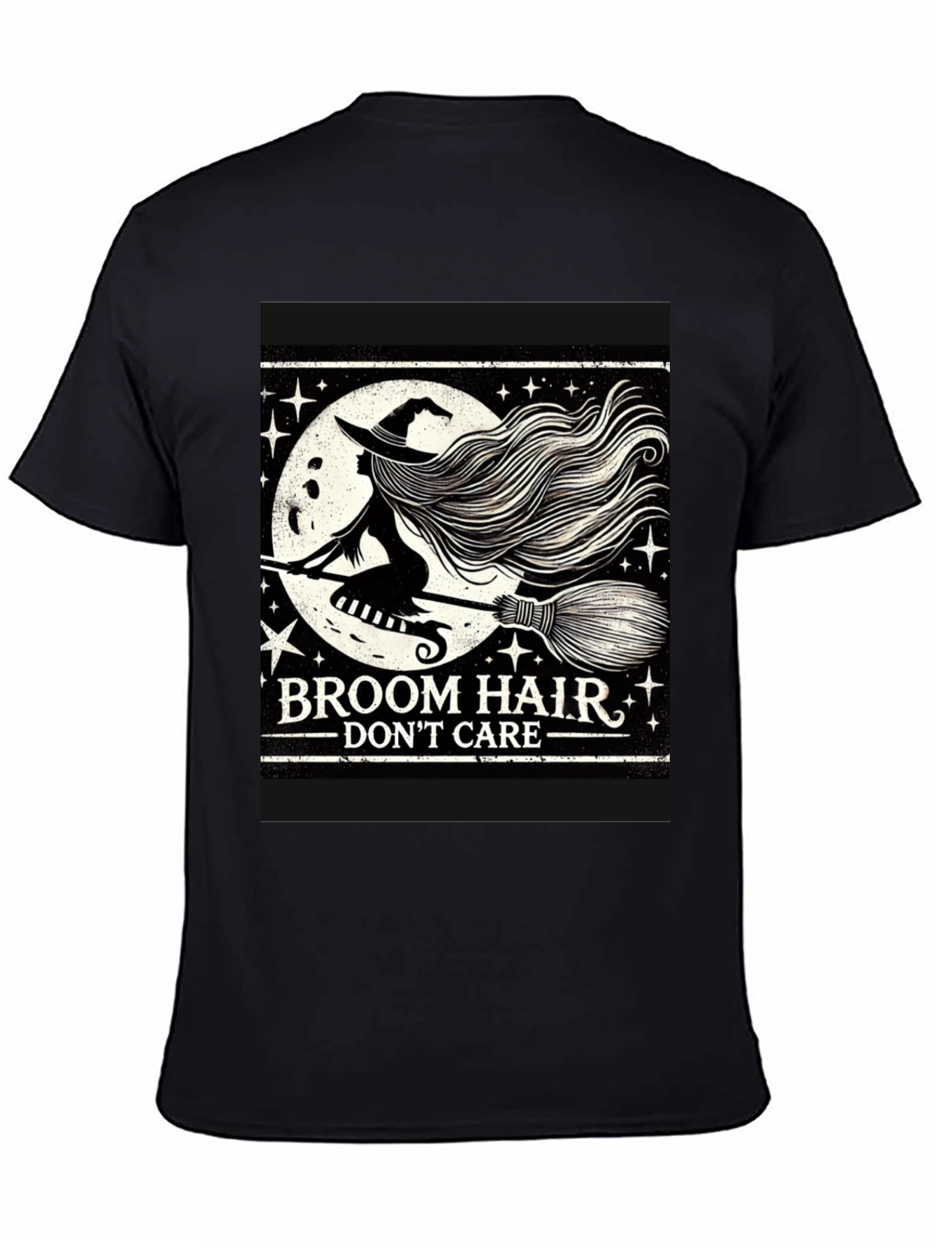 Broom Hair Dont Care Halloween Graphic T-Shirt