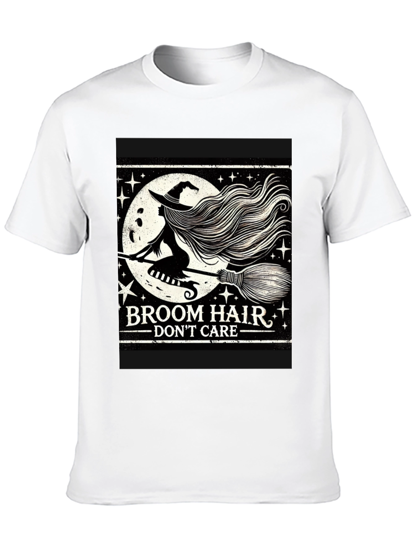 Broom Hair Dont Care Halloween Graphic T-Shirt