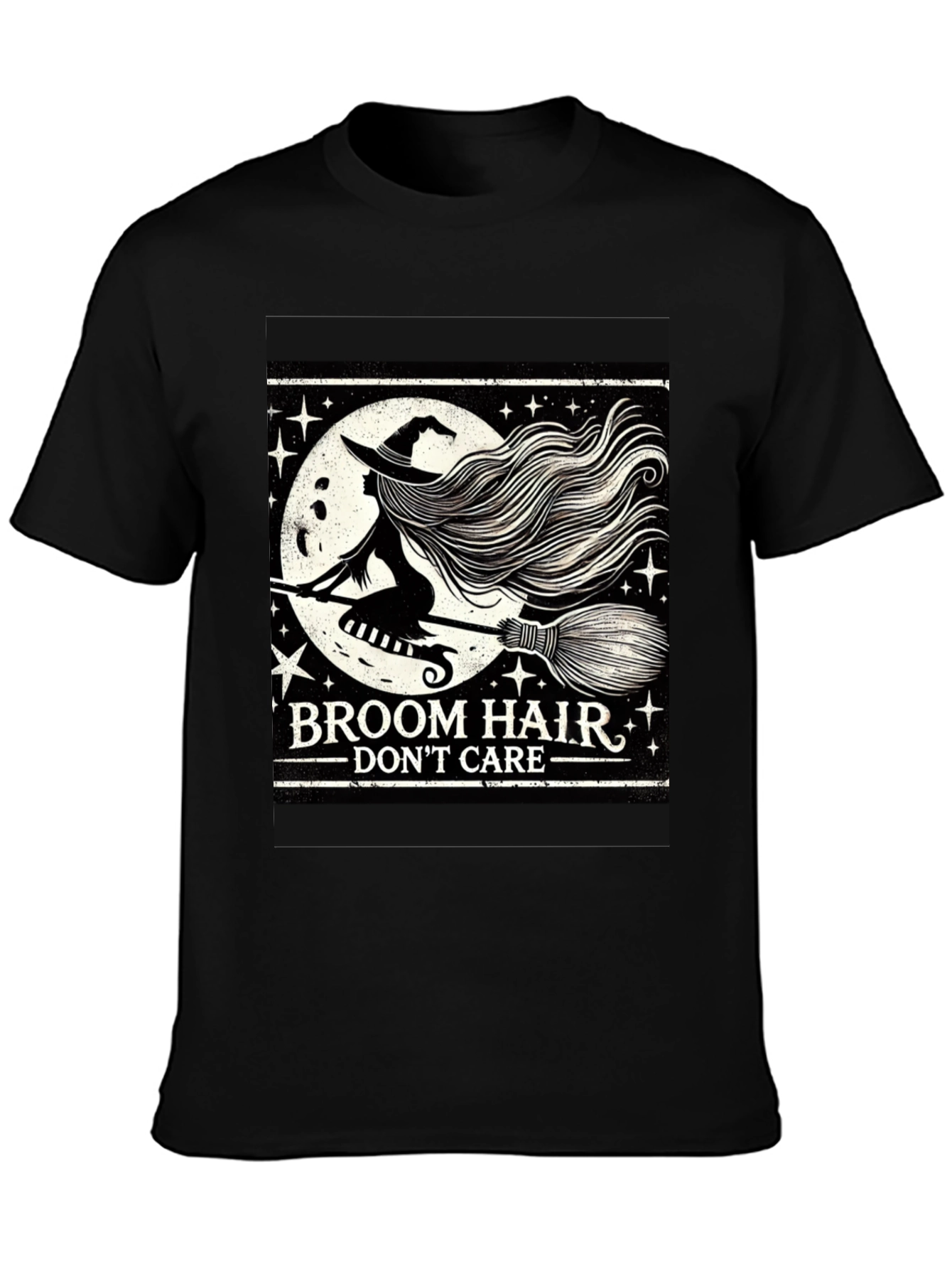 Broom Hair Dont Care Halloween Graphic T-Shirt