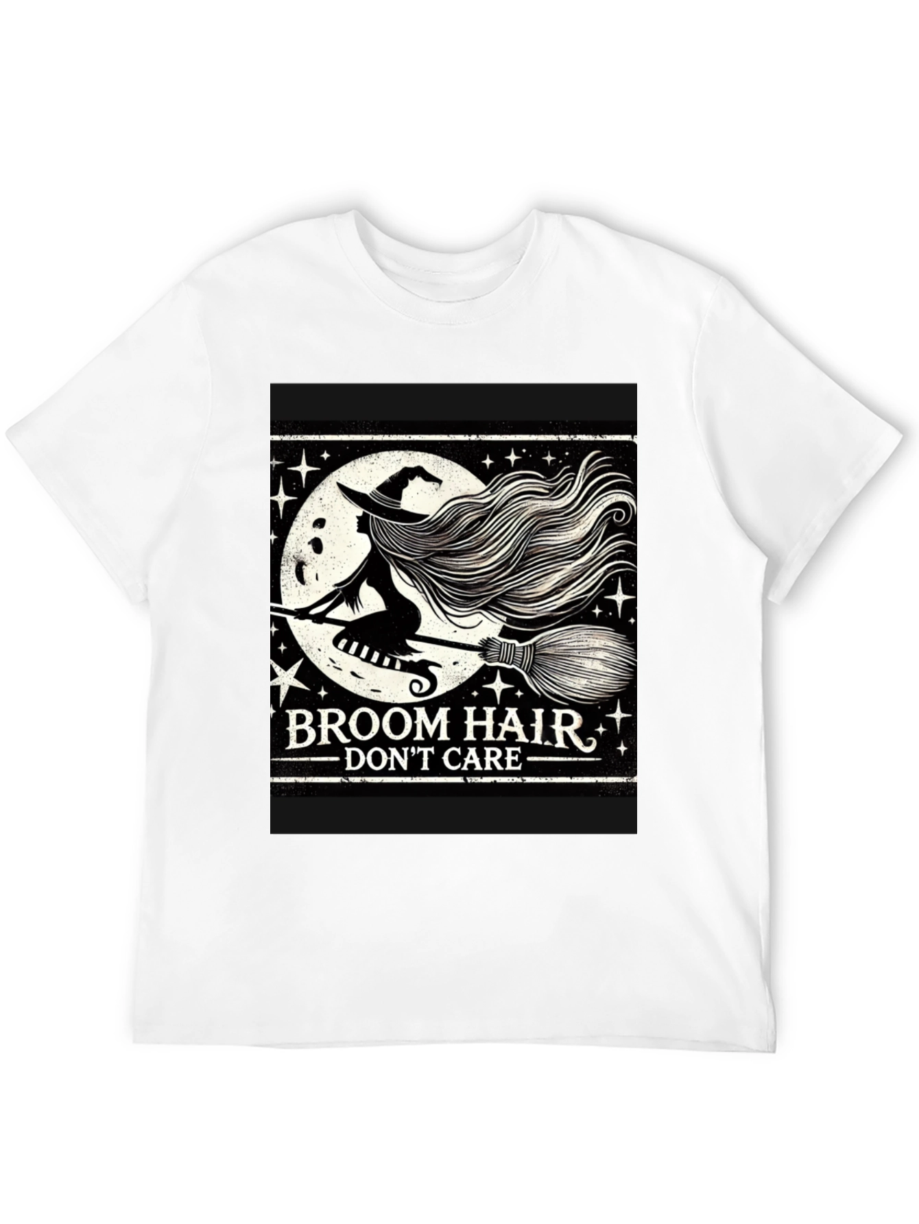 Broom Hair Dont Care Halloween Graphic T-Shirt