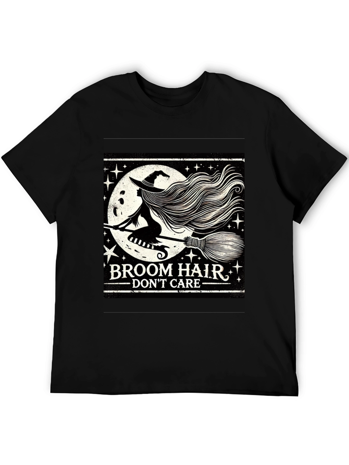 Broom Hair Dont Care Halloween Graphic T-Shirt