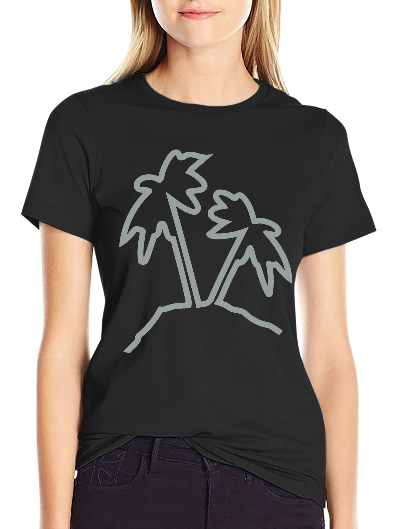 Palm Tree Graphic Tee - Black