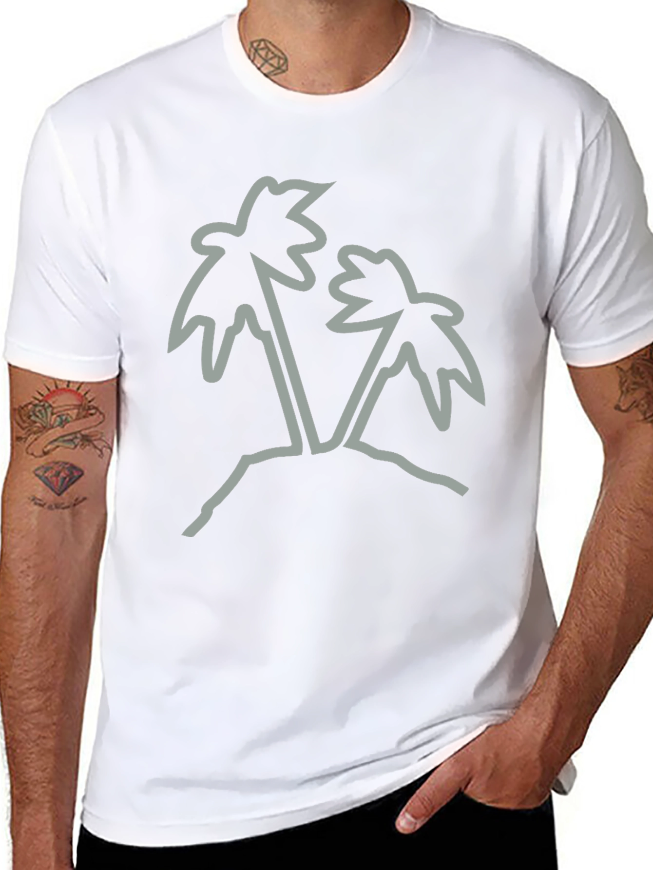 Palm Tree Graphic Tee - Black