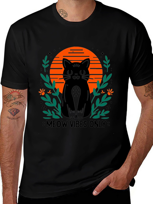 Meow Vibes Only Cat Graphic T-Shirt