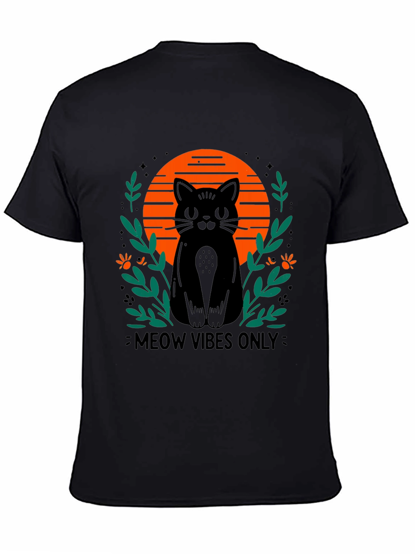 Meow Vibes Only Cat Graphic T-Shirt