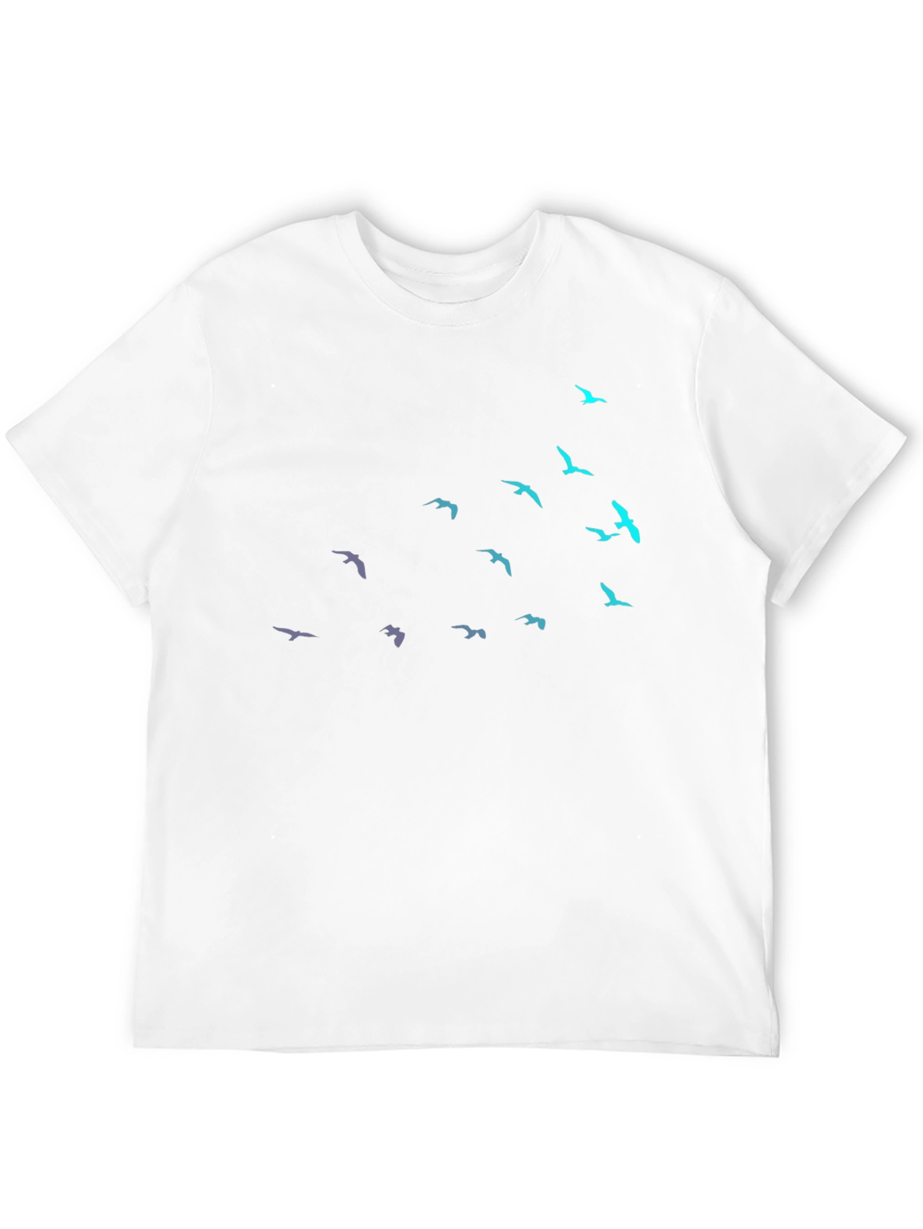 Black T-Shirt with Bird Silhouette Design