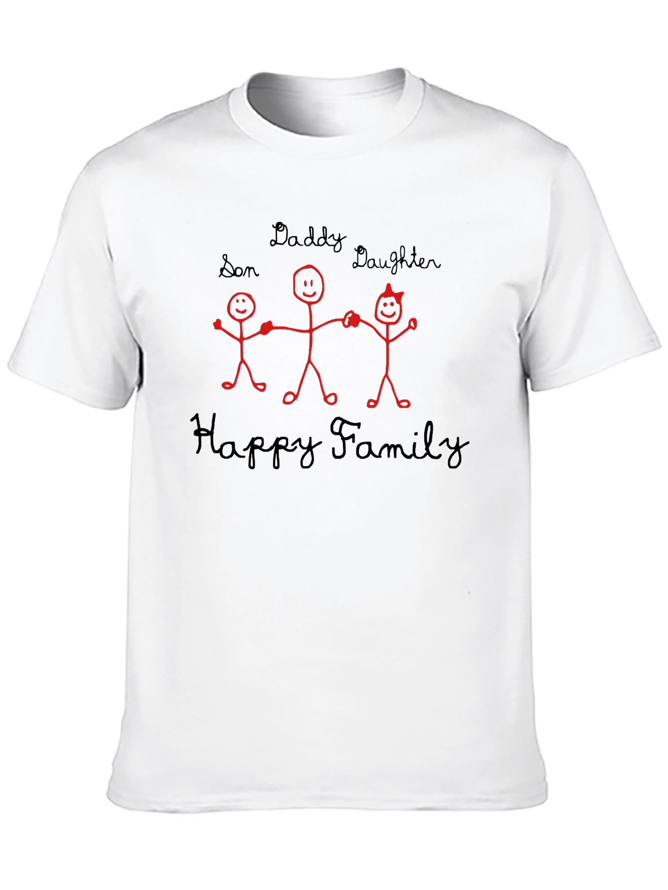 Happy Family T-Shirt - Dad Son Daughter Graphic Tee