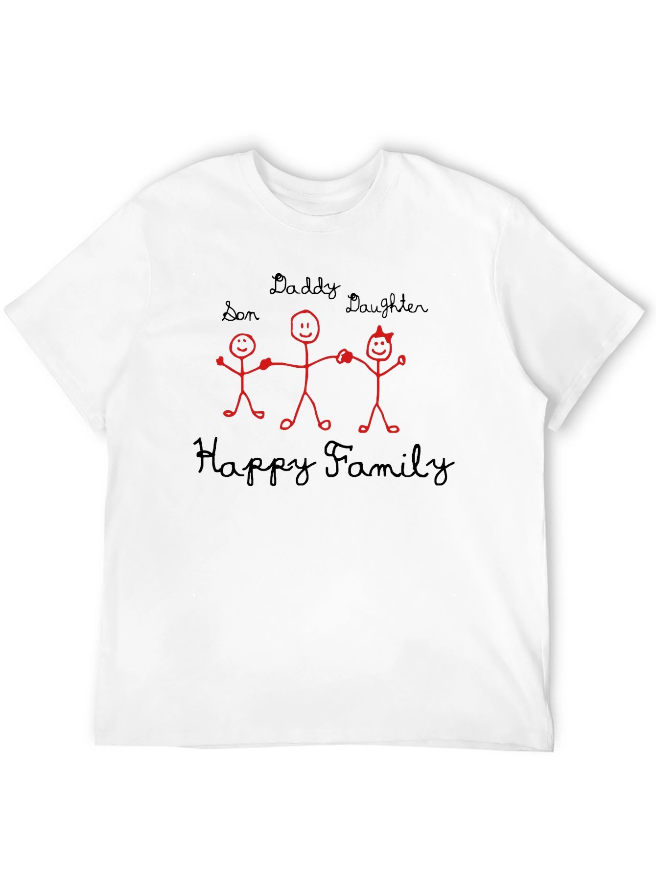 Happy Family T-Shirt - Dad Son Daughter Graphic Tee