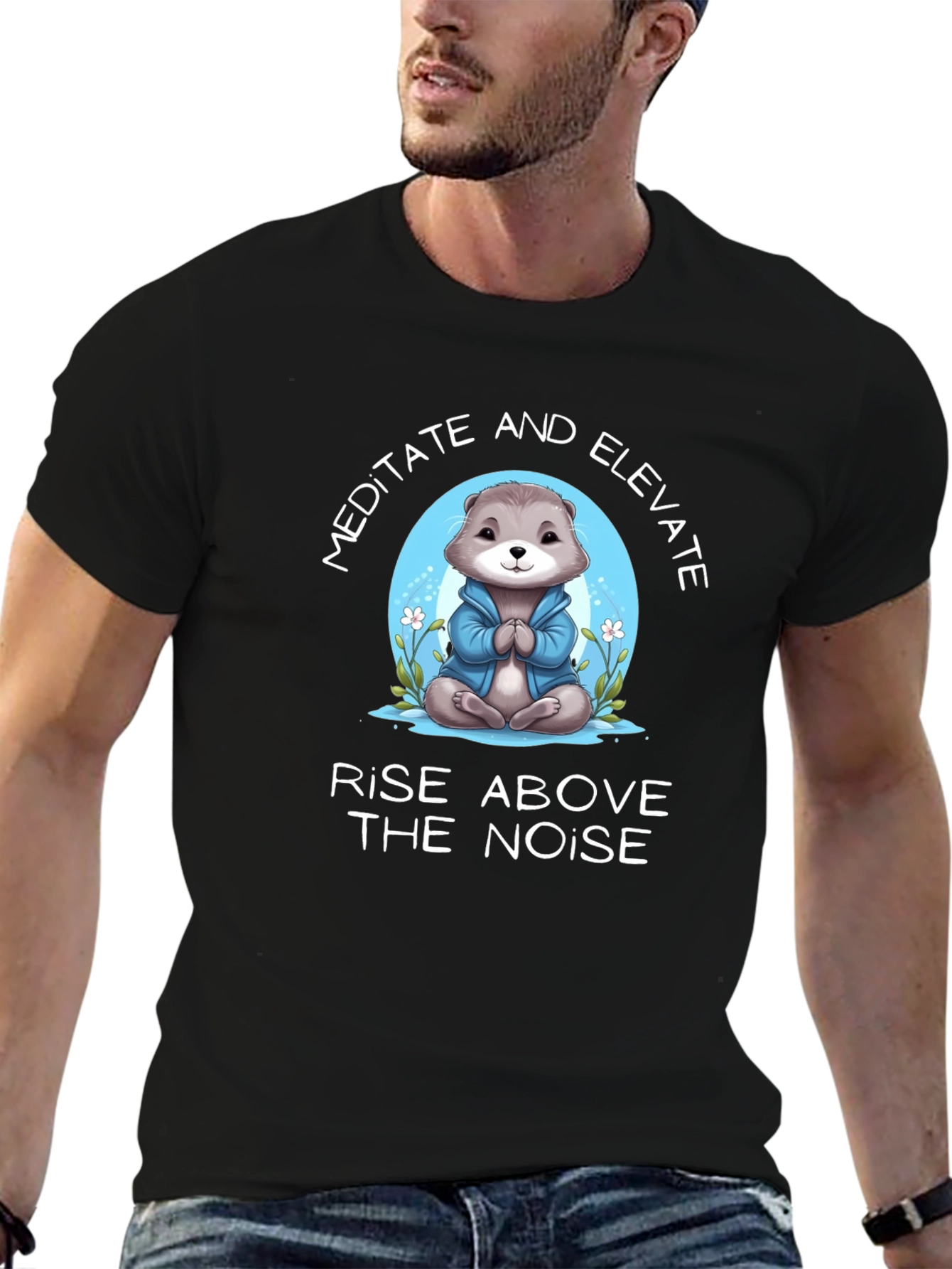 Meditate Otter T-Shirt - Rise Above the Noise