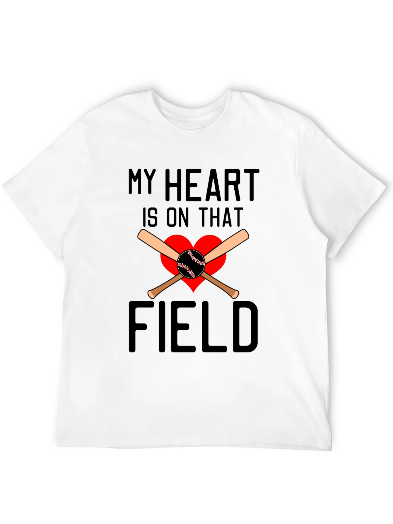 Baseball Heart T-Shirt: My Heart Is On That Field