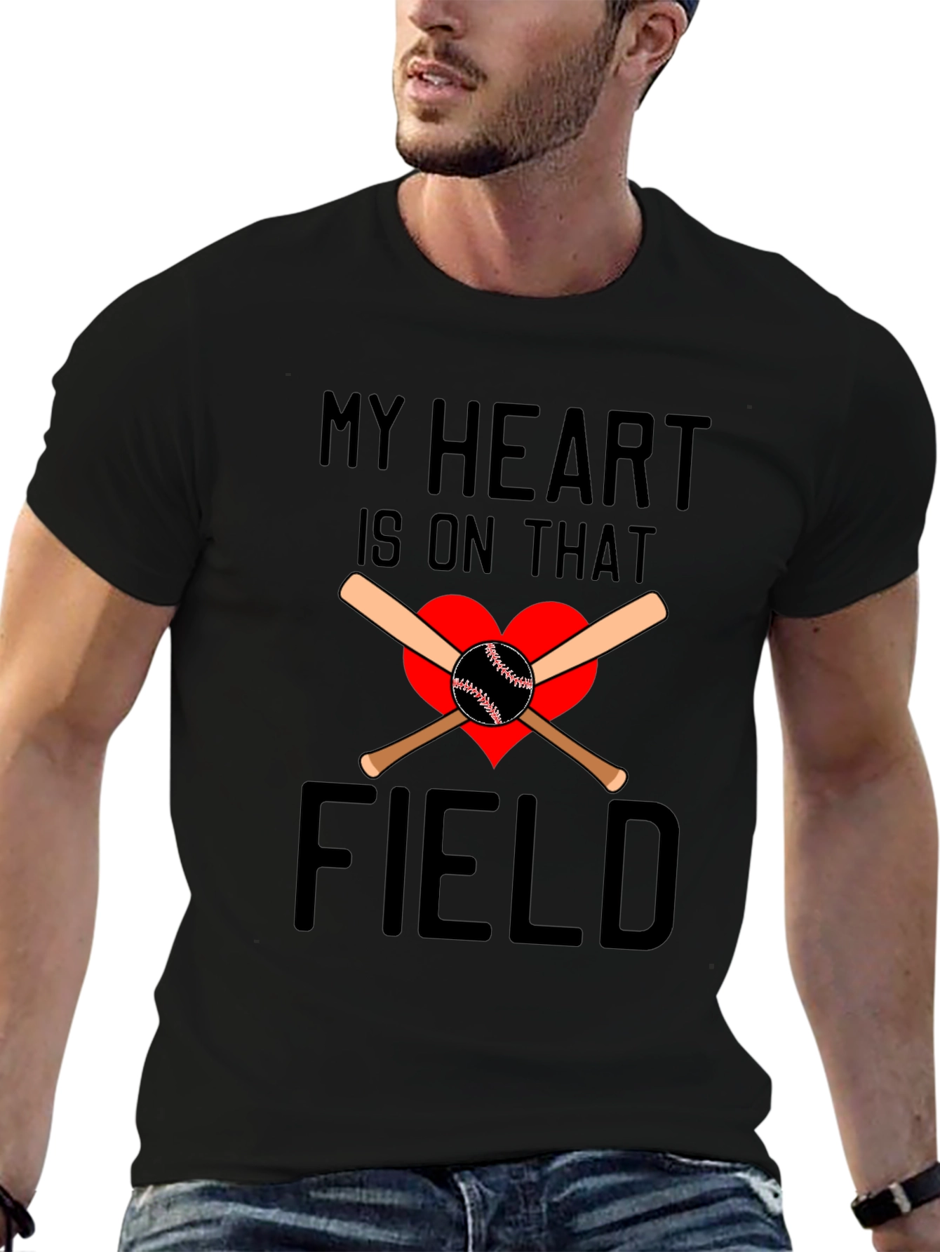 Baseball Heart T-Shirt: My Heart Is On That Field