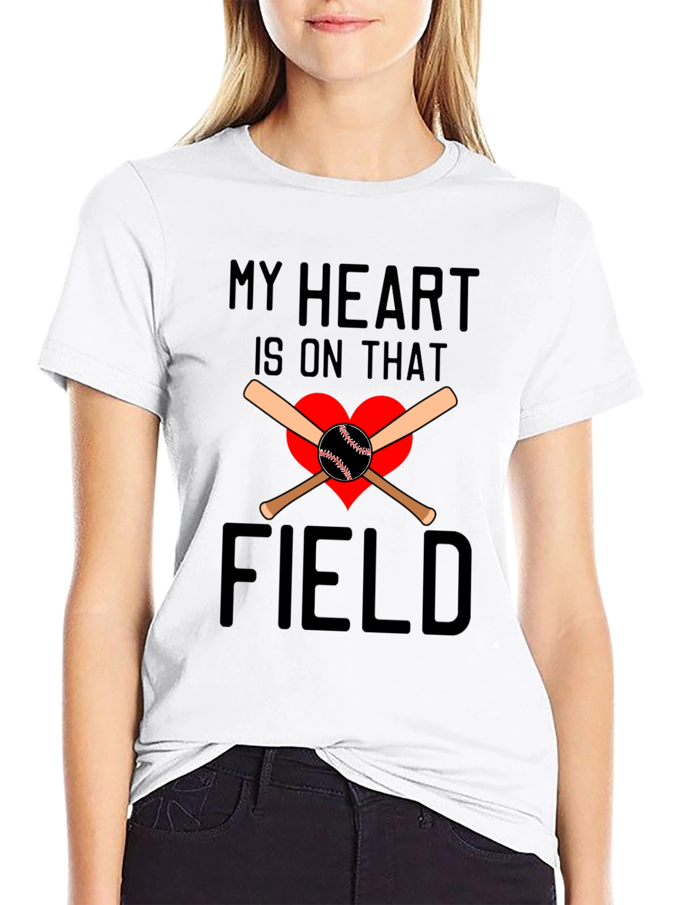 Baseball Heart T-Shirt: My Heart Is On That Field