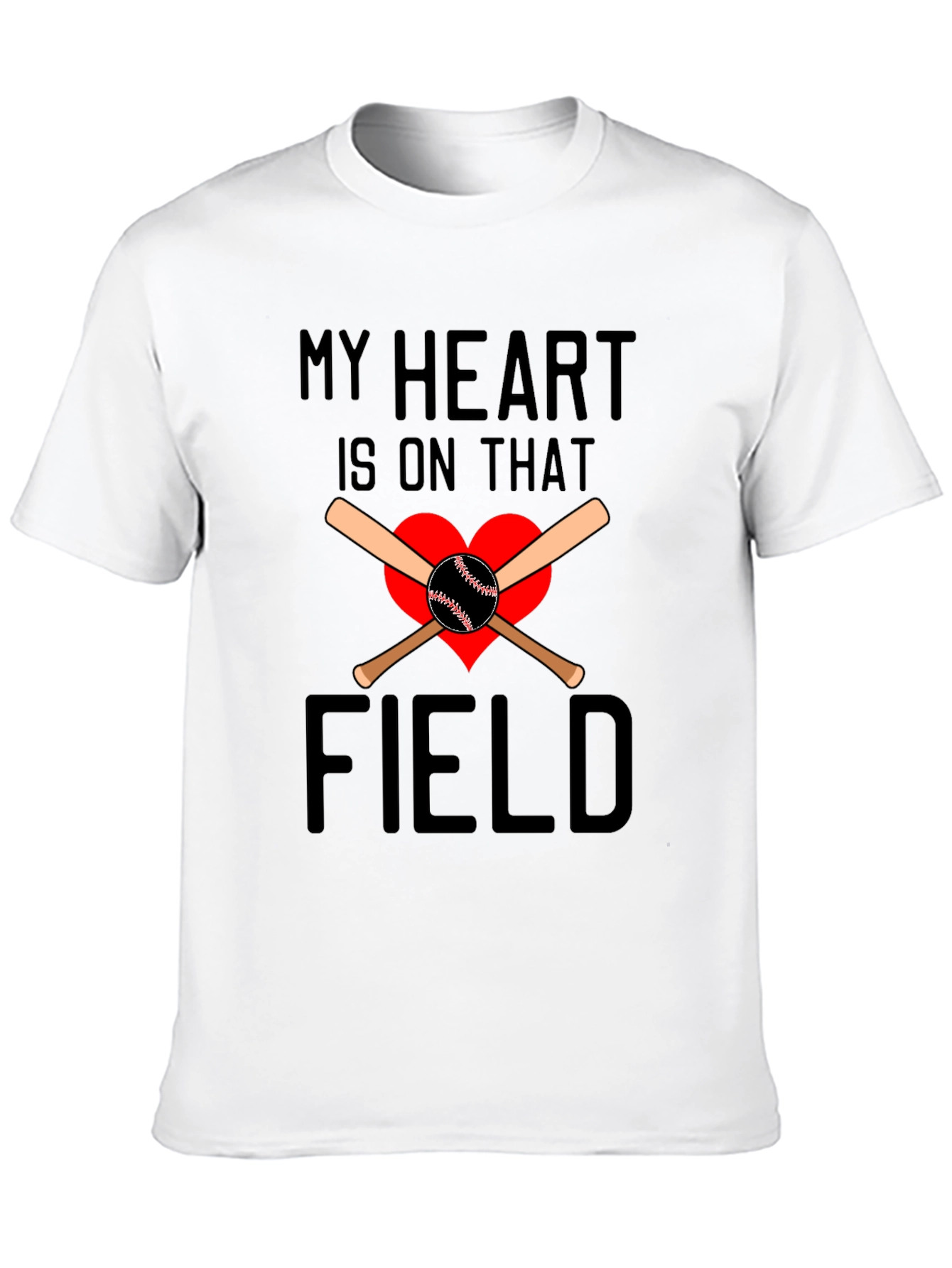 Baseball Heart T-Shirt: My Heart Is On That Field