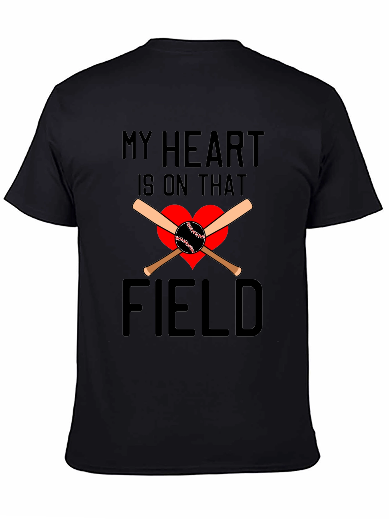 Baseball Heart T-Shirt: My Heart Is On That Field